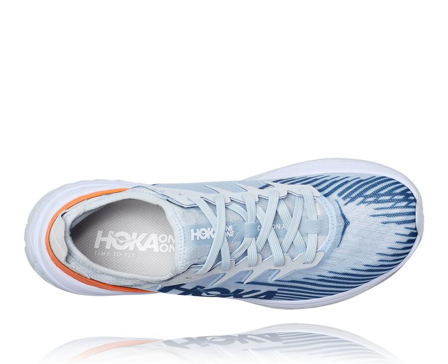 Hoka Australia One One Carbon X-SPE - Mens Running Shoes White/Blue - UBVRJ-2089